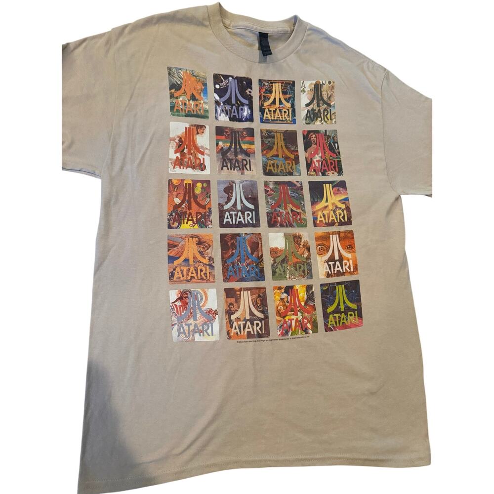 ATARI 20 GAMES Adult Men's White Crew Neck Short Sleeve Graphic Tee Shirt Medium